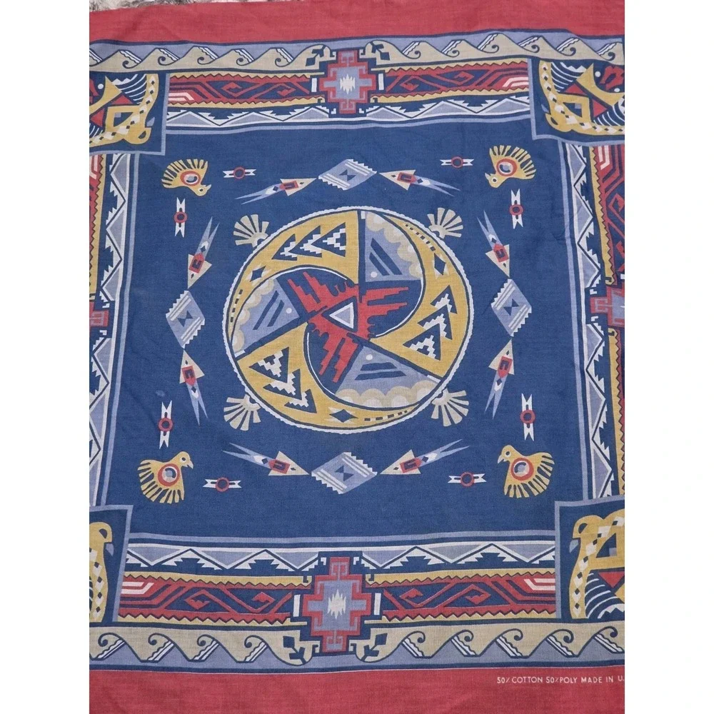 Vintage Wamcraft 21X20 Bandana Southwestern Native American Thunderbird RN 14193